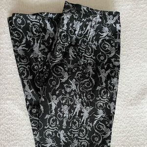 Motel Rocks Zabby Flare Trouser In Baroque Cherub Black And Grey